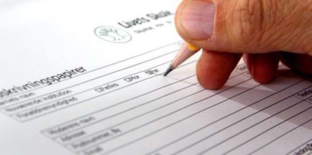 Papirblanket til skoleindskrivning